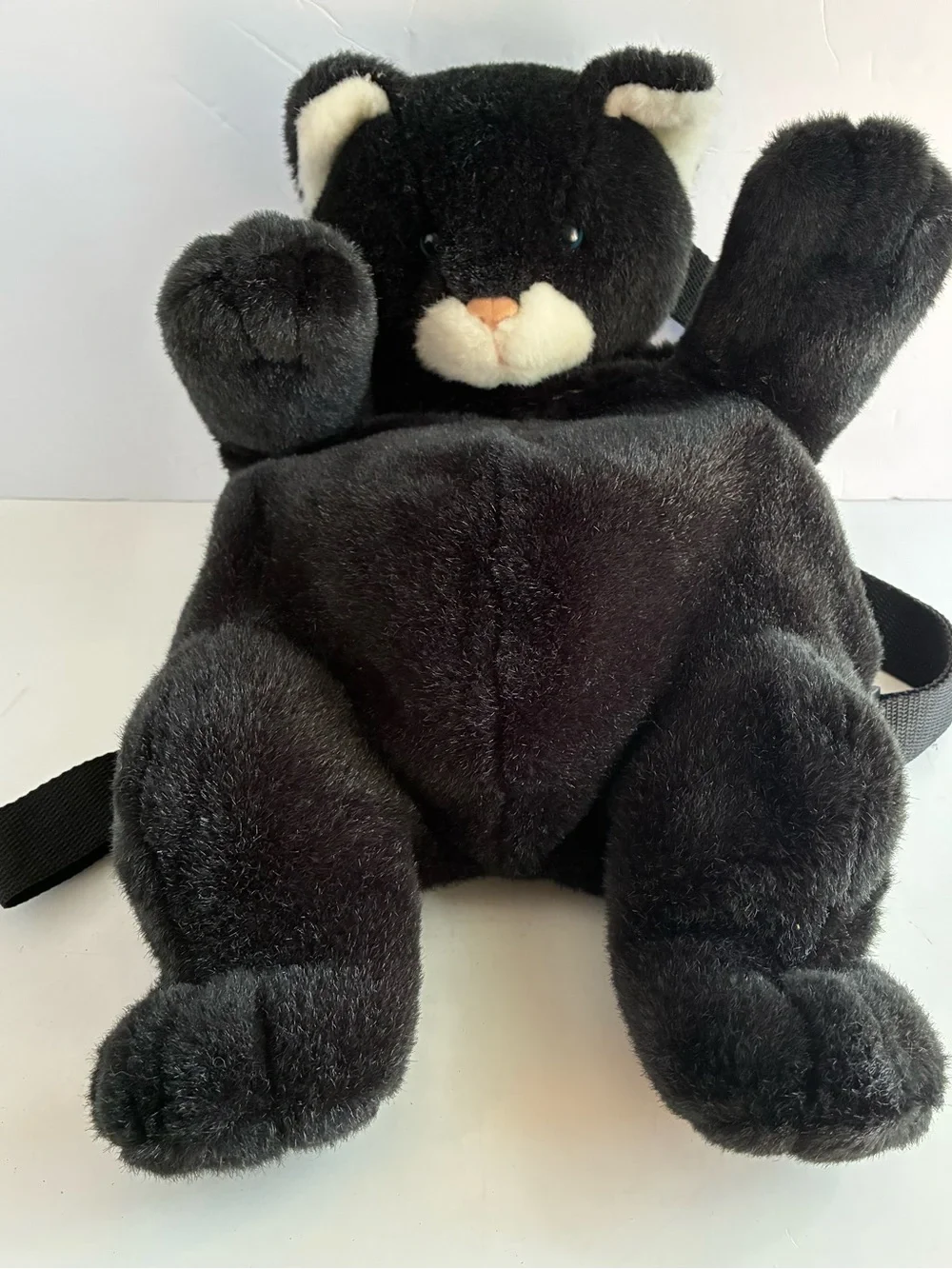 Vintage Mango Kids Black Cat Plush Backpack